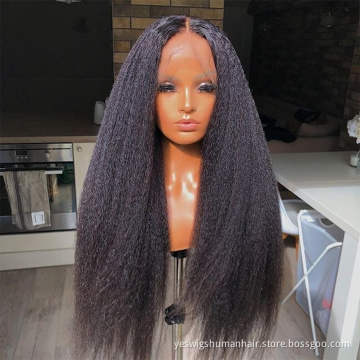 Cheap Full Hd Yaki Kinky Straight Lace Frontal Wig Raw Vietnamese Cuticle Aligned Virgin Human Hair Lace Front Wig Human Hair